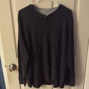 Dark Grey Long Sleeve Henley Shirt